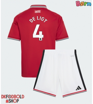 Manchester United Matthijs de Ligt #4 Hjemmebanesæt Børn 2026-27 Kort ærmer (+ korte bukser)